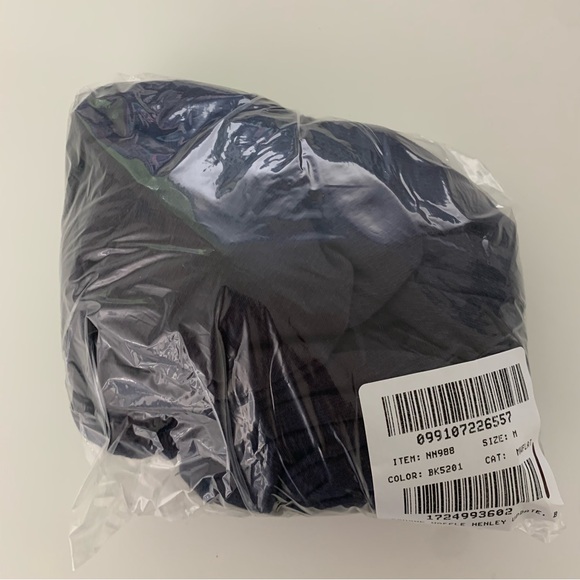 NWT Madewell Thermal Henley Tee Black Coal - Picture 7 of 8